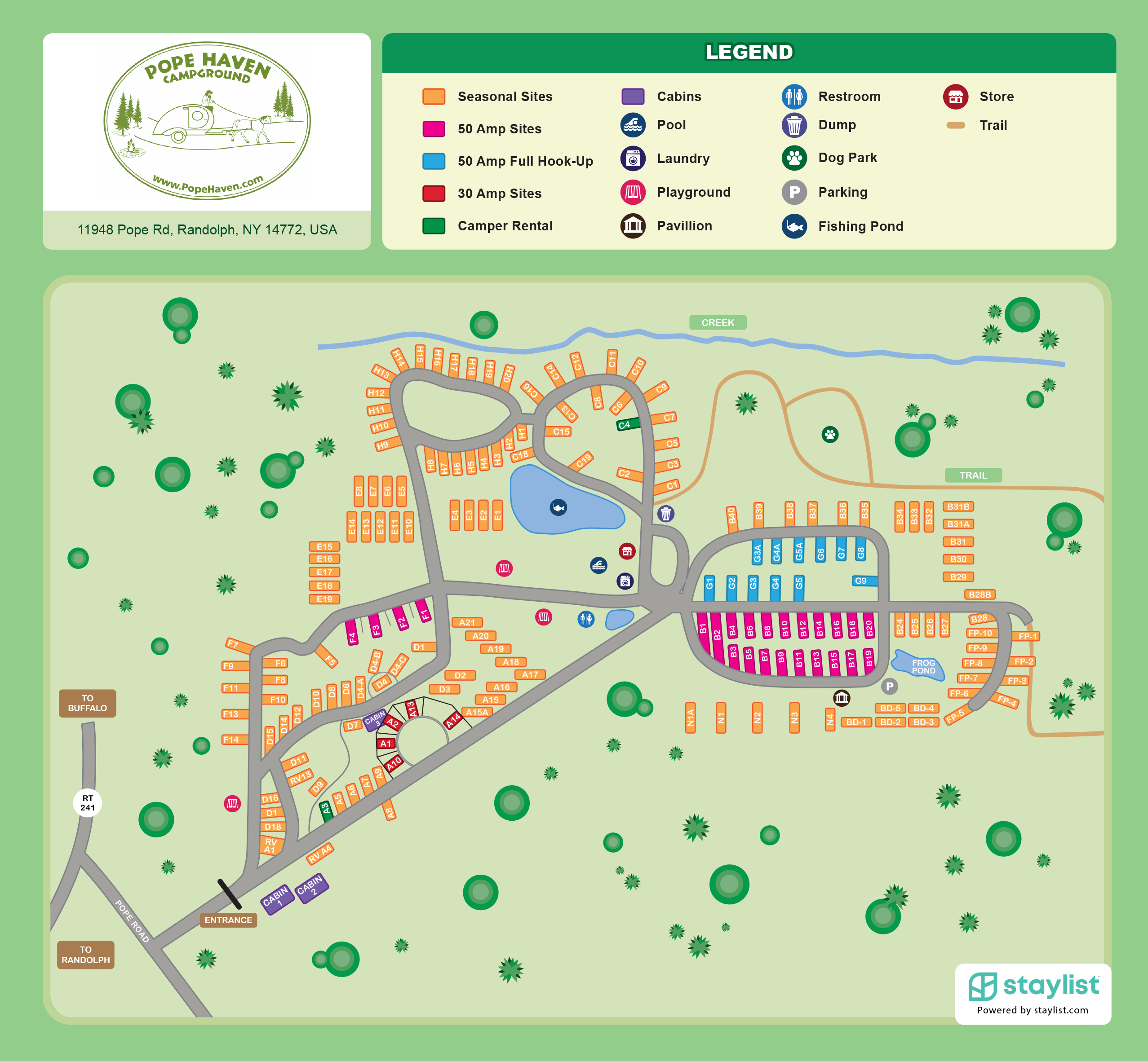 pope haven campground map